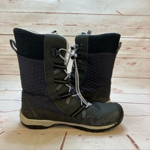 Keen Kids 'Hoodoo' Waterproof Winter Snow Boots In Black Sz 5 Big Girl - Picture 9 of 11